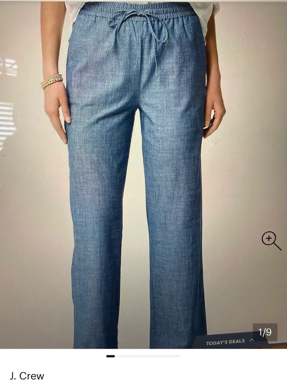 J. Crew Light Blue Chambray Drawstring Pants